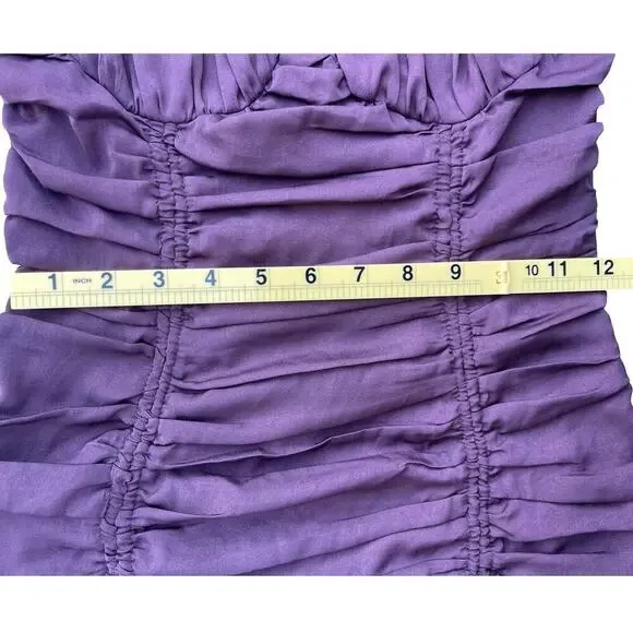 ASTR The Label Mardi Long Sleeve Ruched Mini Dress in Eggplant Purple - Small - Picture 9 of 15